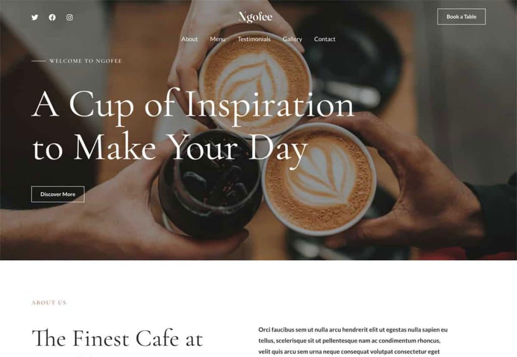Coffee Shop Website Template